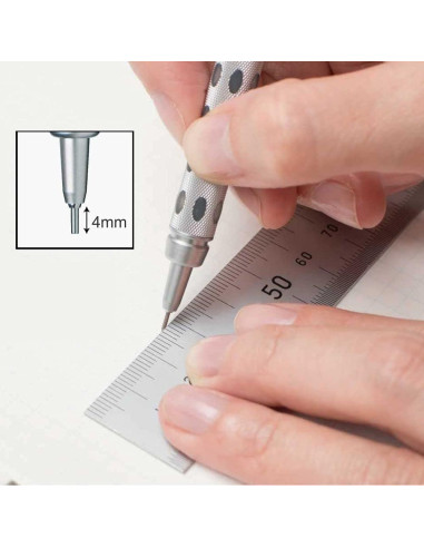 Lápiz Mecánico Pentel Graph Gear 1000 0.5mm Plata