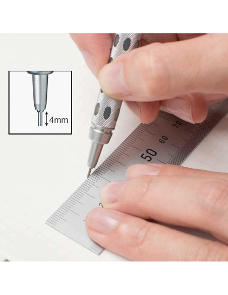 Lápiz Mecánico Pentel Graph Gear 1000 0.5mm Plata