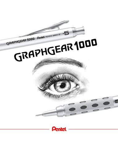 Lápiz Mecánico Pentel Graph Gear 1000 0.5mm Plata