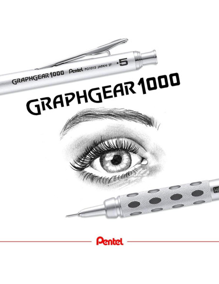 Lápiz Mecánico Pentel Graph Gear 1000 0.5mm Plata