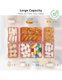 Organizador de Pastillas FYY Rosa Plegable 7 Compartimentos 2