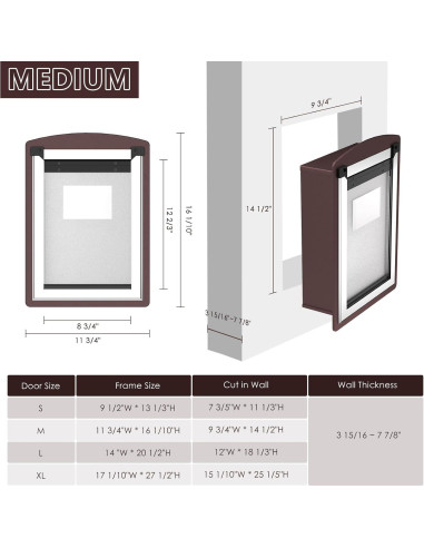 Puerta para Perros ALUMANI Mediana Acero Color Café