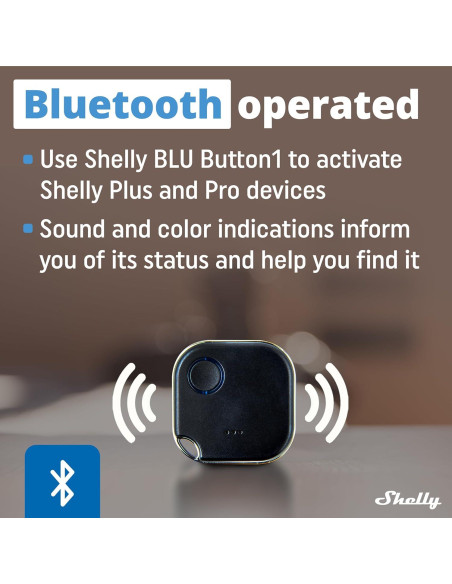 Botón Shelly BLU Button1 Negro | Control Bluetooth