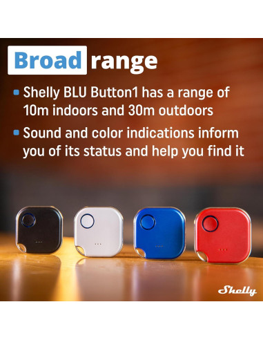 Botón Shelly BLU Button1 Negro | Control Bluetooth