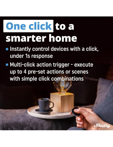 Botón Shelly BLU Button1 Negro | Control Bluetooth