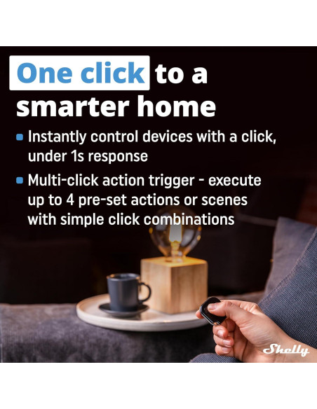 Botón Shelly BLU Button1 Negro | Control Bluetooth