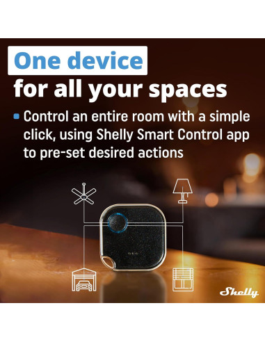 Botón Shelly BLU Button1 Negro | Control Bluetooth