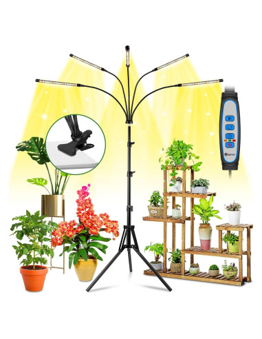 Luz de Crecimiento LED Wolezek 5 Cabezas Espectro Completo