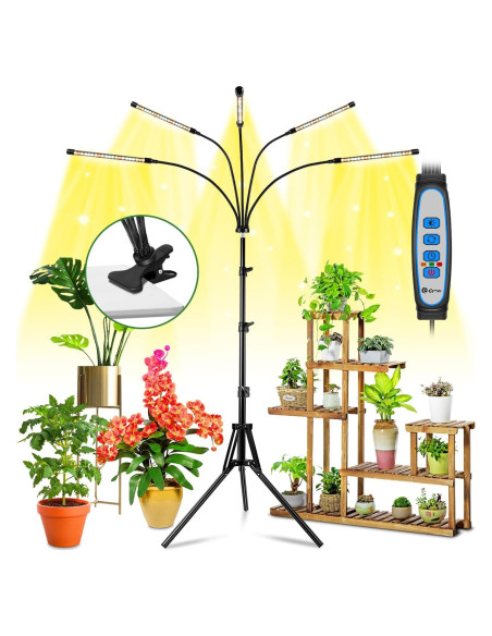 Luz de Crecimiento LED Wolezek 5 Cabezas Espectro Completo