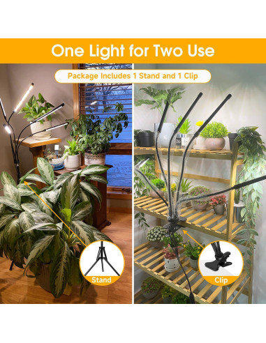 Luz de Crecimiento LED Wolezek 5 Cabezas Espectro Completo