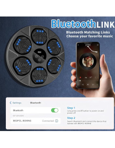 Máquina de Boxeo Musical BEOFCL BOX-1 con Guantes LED 2