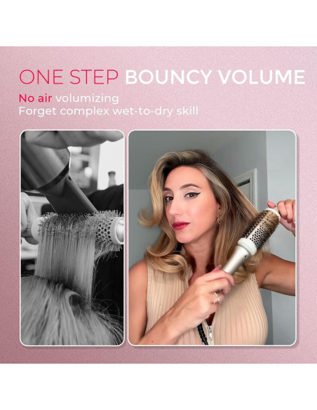 Cepillo Térmico TYMO STYLUX 2 en 1 Alisador y Rizador