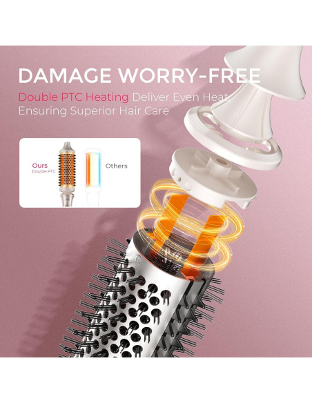 Cepillo Térmico TYMO STYLUX 2 en 1 Alisador y Rizador