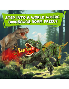 Dinosaurio Robot RC Flybakiz Verde 27.5cm con Rocío y Luz 2