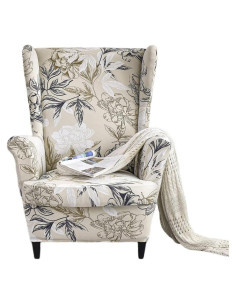 Funda de Sillón Wingback Eco-Ancheng 2 Piezas Elástica