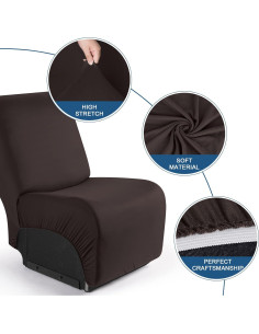 Funda Reclinable TAOCOCO Café 1 Pieza Tela Elástica 2