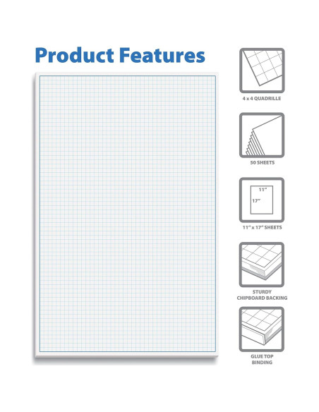 Bloc Cuadriculado Better Office 50 Hojas 27,94x43,18cm Azul