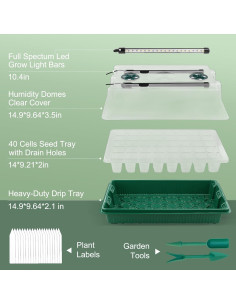 Kit de Germinación NEWKITS con Luz y 80 Celdas 2