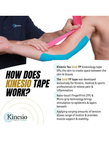 Cinta Kinesio Tex Gold FP Roja 5,08 cm x 5,03 m - 6 Pzas