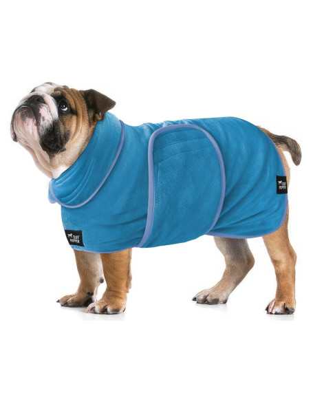 Bata de Baño para Perros Tuff Pupper L Azul Secado Rápido