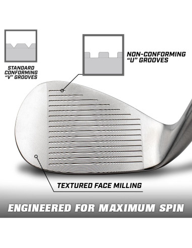 Juego de Wedges de Golf GoSports Max Spin - 3 Wedges para Diestros