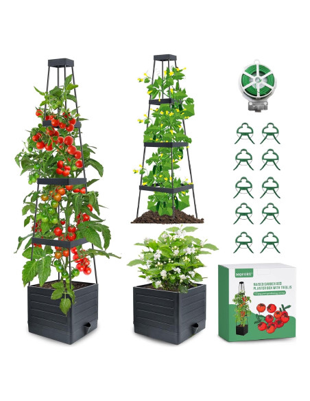 Caja de Jardín Elevada MQFORU con Enrejado 144,78 cm
