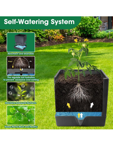 Caja de Jardín Elevada MQFORU con Enrejado 144,78 cm