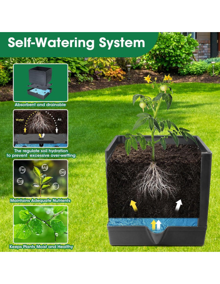 Caja de Jardín Elevada MQFORU con Enrejado 144,78 cm
