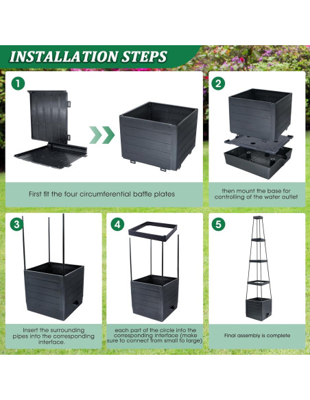 Caja de Jardín Elevada MQFORU con Enrejado 144,78 cm