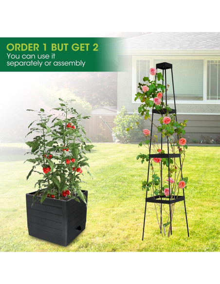 Caja de Jardín Elevada MQFORU con Enrejado 144,78 cm