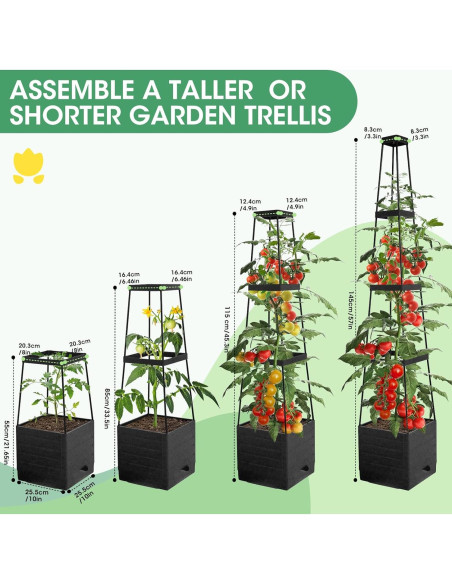 Caja de Jardín Elevada MQFORU con Enrejado 144,78 cm