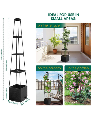 Caja de Jardín Elevada MQFORU con Enrejado 144,78 cm