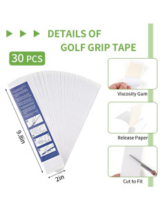 Cinta de Agarre para Golf PEASUG 30 PCS 5,08x25,4 cm 2