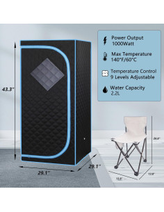 Sauna de Vapor Portátil Hainan Kang 602MS Verde 1000W 2