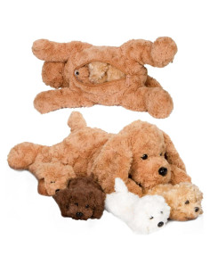 PixieCrush Peluche Labradoodle con 4 Cachorros 12,7cm