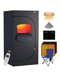 Sauna Portátil TOREAD Infrarrojos 90x90x180 cm Control Remoto