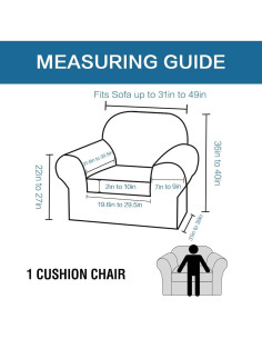 Funda de Silla H.VERSAILTEX Terciopelo Marfil 2 Piezas 2