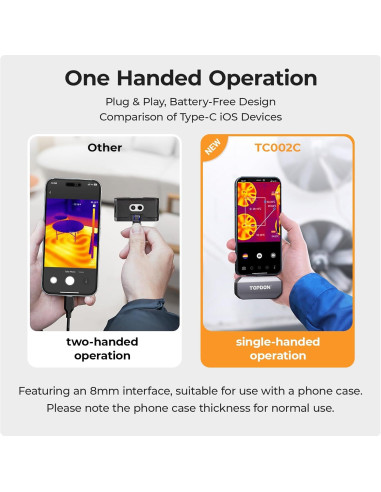 Cámara Térmica TOPDON TC002C, 512x384, USB-C para iPhone