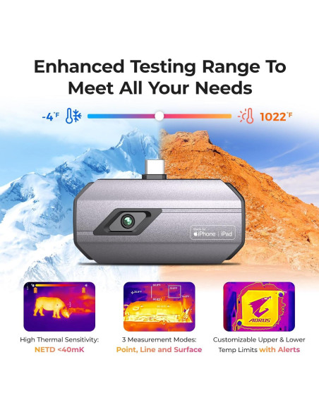 Cámara Térmica TOPDON TC002C, 512x384, USB-C para iPhone