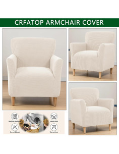 Funda de Silla CRFATOP Jacquard Jade Blanco Impermeable 2