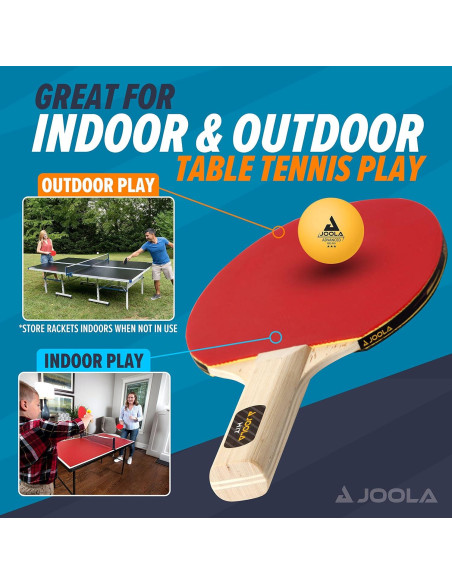 Set de Palas de Ping Pong JOOLA con Pelotas y Funda - 4 Jugadores