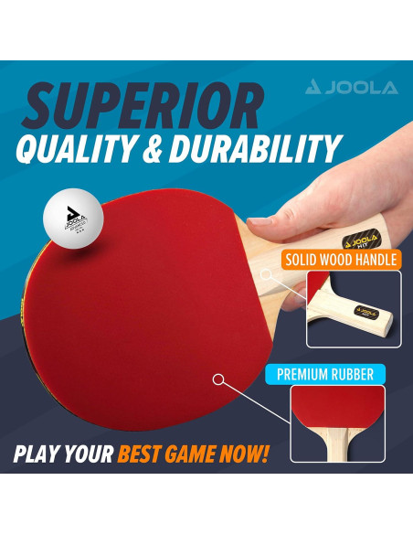 Set de Palas de Ping Pong JOOLA con Pelotas y Funda - 4 Jugadores