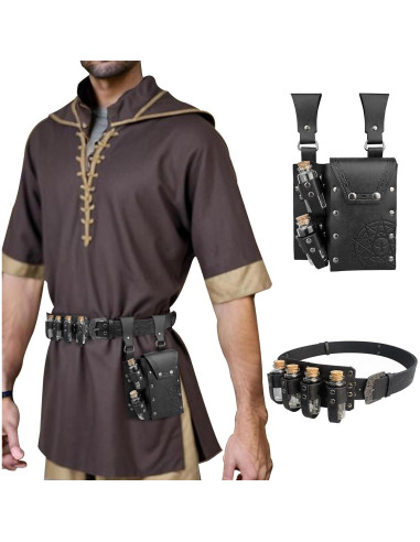 Combo Cinturón Alquimia EpicCos + Bolsa Botellas Negra