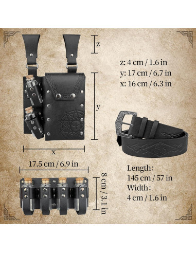 Combo Cinturón Alquimia EpicCos + Bolsa Botellas Negra