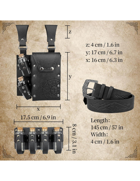 Combo Cinturón Alquimia EpicCos + Bolsa Botellas Negra