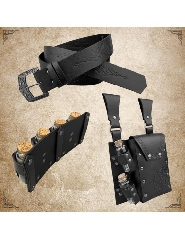 Combo Cinturón Alquimia EpicCos + Bolsa Botellas Negra