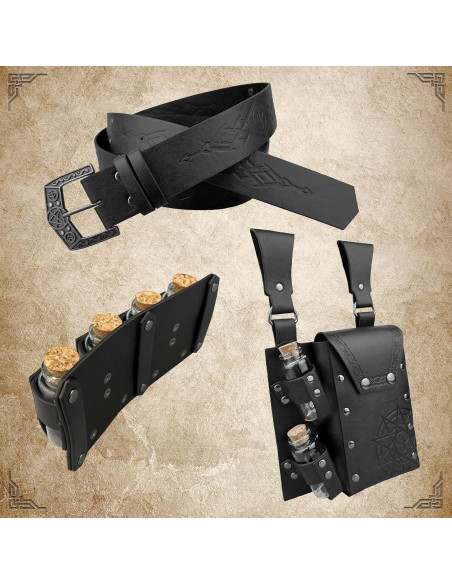 Combo Cinturón Alquimia EpicCos + Bolsa Botellas Negra