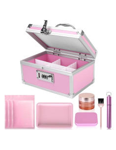 Caja de Seguridad Gosstek Rosa con 6 Accesorios y Candado