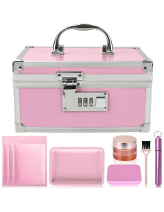 Caja de Seguridad Gosstek Rosa con 6 Accesorios y Candado 2