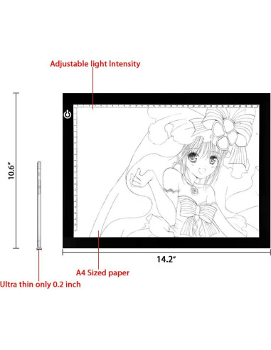 Caja de Luz LED A4 LitEnergy Ultra Fina USB Ajustable
